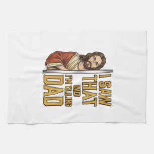 Linge De Cuisine Drôle Jésus J'ai Vu Ça et Je Le Dis à Papa Design_
