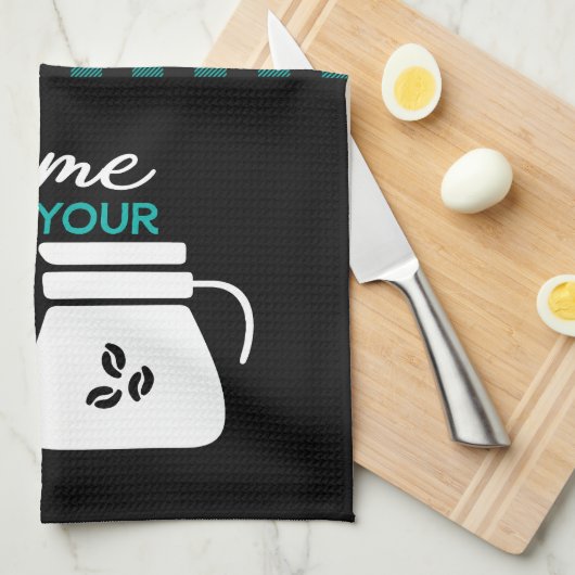 Linge De Cuisine Drôle Lover Caféine Addict Plaid Motif (Quart Plié)