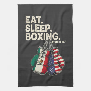 Linge De Cuisine drôle manger dormir répéter boxe