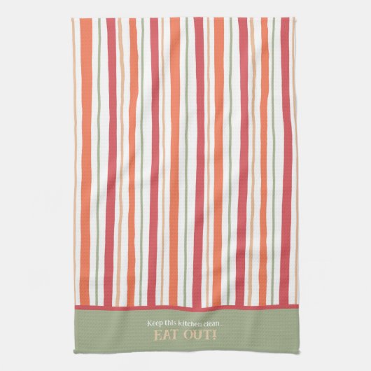 Linge De Cuisine Drôle Manger Sortir Devis Personnalisable (Vertical)