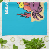 Linge De Cuisine Drôle mignon caricature pourpre crabe ermite (Plié)