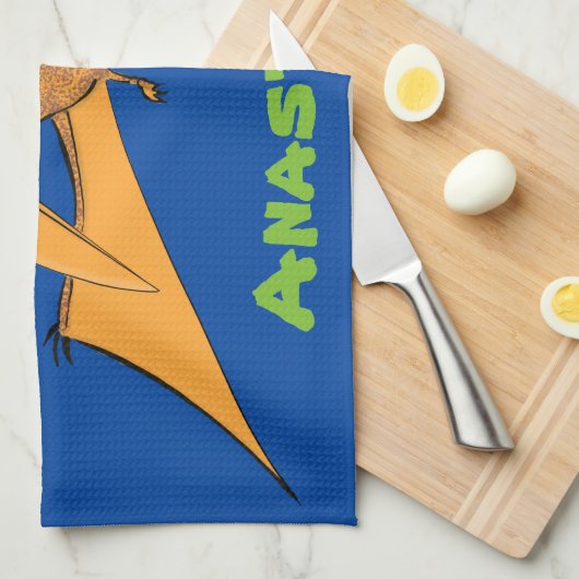 Linge De Cuisine Drôle mignon dessin animé de pterodactyle volant o (Quart Plié)