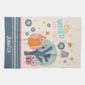 Linge De Cuisine Drôle Nom Personnalisé Cute Ows Be Weird Quote (Horizontal)