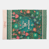 Linge De Cuisine Drôle Pas Filtre Citation Floral Champhroom Nom Ve (Horizontal)