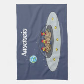 Linge De Cuisine Drôle poule dans l'espace dessin animé (Vertical)