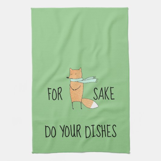 Linge De Cuisine Drôle Pour Le Renard Sake Do Plats (Vertical)