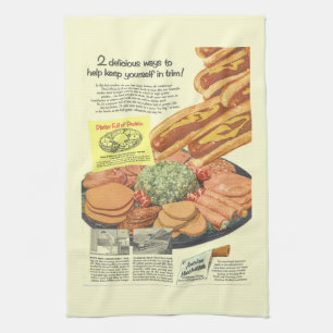 Linge De Cuisine Drôle publicité Vintage PLATEAU DE PROTÉINE