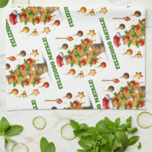 Linge De Cuisine Drôle Spaghetti Arbre de Noël Delizioso Natale!