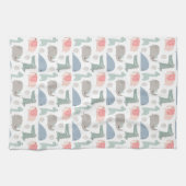 Linge De Cuisine Drôle Visage mignon Doodle Motif animal (Horizontal)