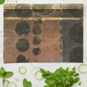 Linge De Cuisine Droplets verts circulaires (Plié)