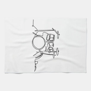 Linge De Cuisine Drummer Music Design Drums One-Line