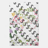 Linge De Cuisine Duo Tone Dollar $ign Fleurs Blanches (Vertical)