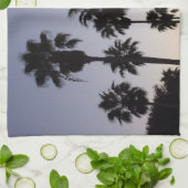 Linge De Cuisine Dusk avec palmiers Scène tropicale (Plié)