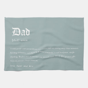 Linge De Cuisine Dusky Blue Papa Dictionnaire Définition Cadeau Per