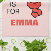 Linge De Cuisine E est pour Elmo | Ajouter Votre Nom (Plié)