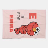Linge De Cuisine E est pour Elmo | Ajouter Votre Nom (Horizontal)
