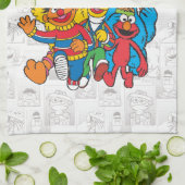 Linge De Cuisine E est pour Elmo | Ajouter Votre Nom (Plié)