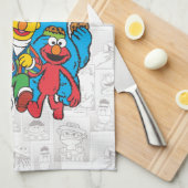 Linge De Cuisine E est pour Elmo | Ajouter Votre Nom (Quart Plié)