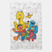 Linge De Cuisine E est pour Elmo | Ajouter Votre Nom (Vertical)