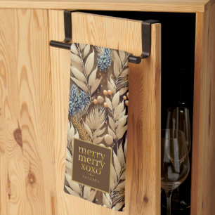 Linge De Cuisine Earth Tones Christmas Joyeux Motif#21 ID1009