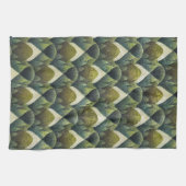 Linge De Cuisine Earthy Green Art Deco Fan Pattern (5) (Horizontal)