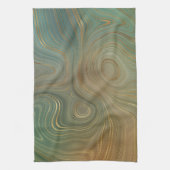 Linge De Cuisine Earthy Olive Strata | Agate d'encre verte et dorée (Vertical)