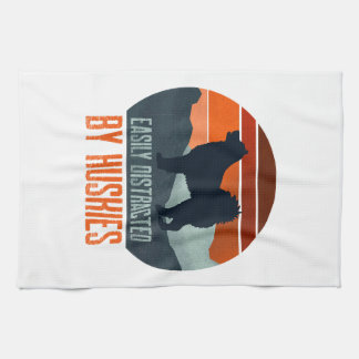 Linge De Cuisine Easily Distracted By Huskies Dog Walking