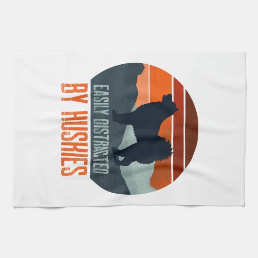 Linge De Cuisine Easily Distracted By Huskies Dog Walking (Horizontal)