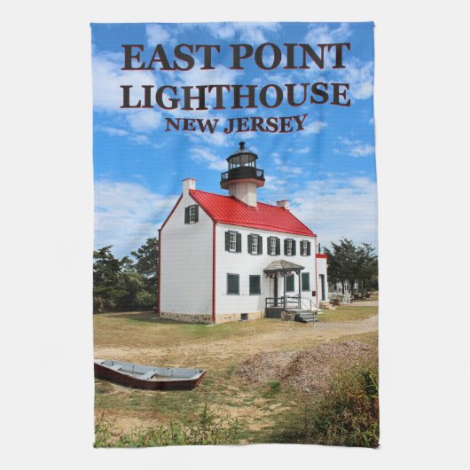 Linge De Cuisine East Point Lighthouse, New Jersey Tea Towel (Vertical)