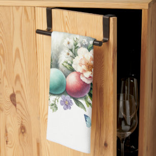 Linge De Cuisine Easter Aquarelle Lapin, Oeufs & Fleurs