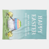 Linge De Cuisine Easter egg is painted by the chickens (Horizontal)