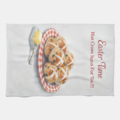 Linge De Cuisine Easter Tea Towel | Hot Cross Buns Kitchen Gift (Horizontal)
