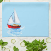 Linge De Cuisine Eau côtière bleue (Plié)