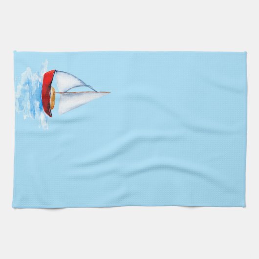 Linge De Cuisine Eau côtière bleue (Horizontal)