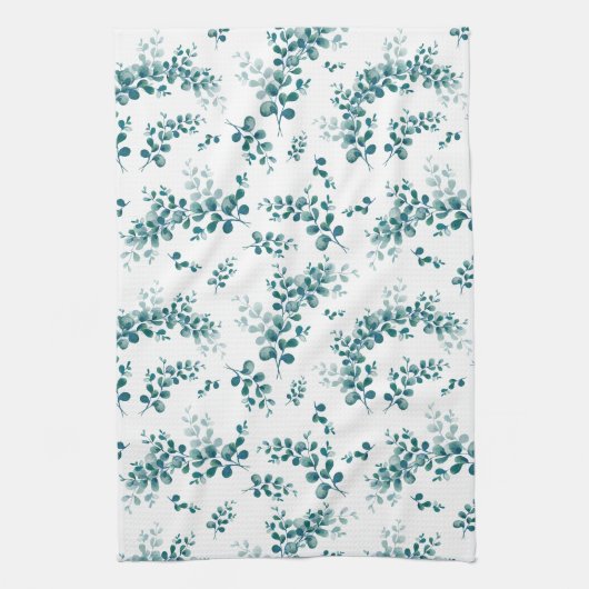 Linge De Cuisine Eau-couleur eucalyptus verdure (Vertical)