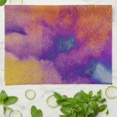 Linge De Cuisine Eau couleur rouge jaune bleu violet art graphique (Plié)