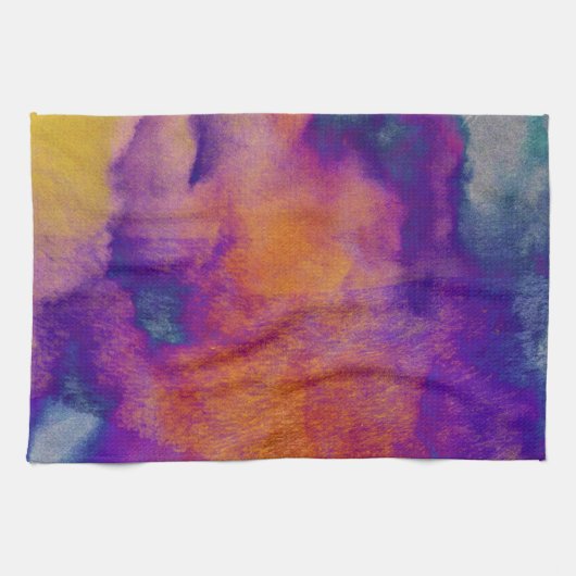 Linge De Cuisine Eau couleur rouge jaune bleu violet art graphique (Horizontal)