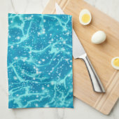 Linge De Cuisine Eau de mer bleue avec étincelles (Quart Plié)