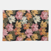 Linge De Cuisine Eau Lily rose jaune sur noir (Horizontal)