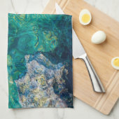 Linge De Cuisine Eau océanique turquoise (Quart Plié)