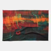 Linge De Cuisine Eau Orange Rouge Bleu moderne Art Abstrait Motif (Horizontal)