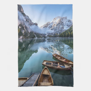 Linge De Cuisine Eau Pragser Wildsee Dolomites Italie