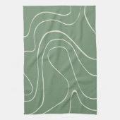Linge De Cuisine Ebb et flux 2 en vert (Vertical)