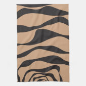 Linge De Cuisine Ebb et flux 4 en tan et noir (Vertical)