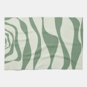 Linge De Cuisine Ebb et flux 4 en vert (Horizontal)