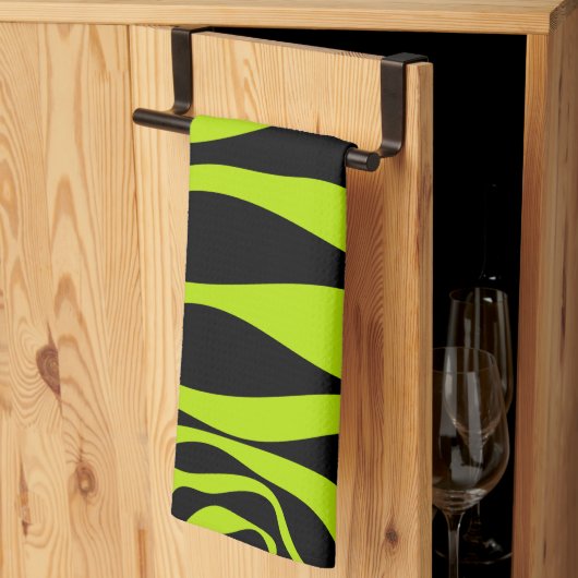 Linge De Cuisine Ebb et flux 4 - Lime vert (Pliage en tiers)