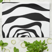 Linge De Cuisine Ebb et flux 4 - Noir et blanc (Plié)