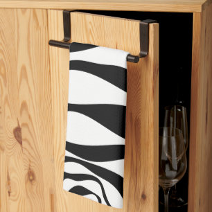 Linge De Cuisine Ebb et flux 4 - Noir et blanc