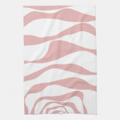 Linge De Cuisine Ebb et flux 4 - rose et blanc (Vertical)