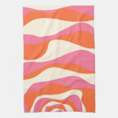 Linge De Cuisine Ebb et flux 4 - rose, orange et crème (Vertical)